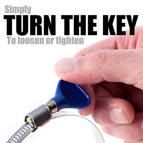 4 Inch Thumb Screw Key Adjustable 304 Stainless Steel Hose Clamps, Pipe Clamp, Worm Gear Clamps, Dryer Vent Clamp, Dust Collection, Automotive, RV Clamp 5 pack (4" Hose Clamp)