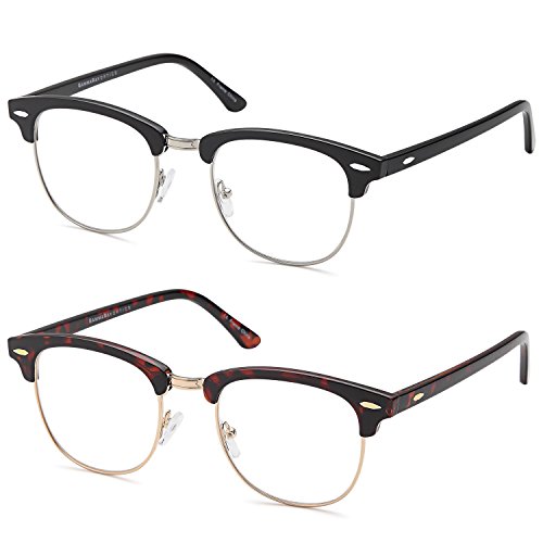 GAMMA RAY READERS Men's Vintage Readers Quality Reading Glasses for Men (Pack of 2, 2.75)