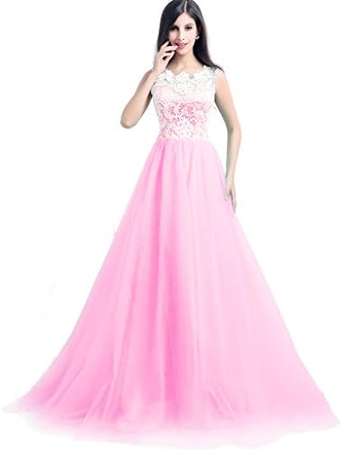 DressLove Straps Bridesmaid Dresses Prom Gowns with Buttons on Back US Size 12 Pink