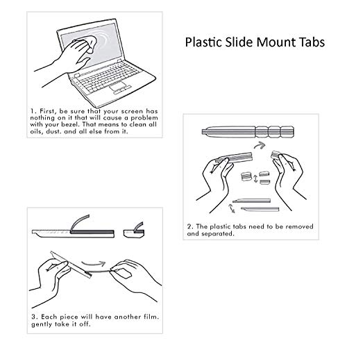 Plastic Slide Mount Tabs for Privacy Screen, Adhesive Strips Tabs for Privacy Screen - Replacement Set of Holder Tabs for Monitor or Laptop Privacy Filter(3-Pack)