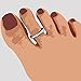 Black Rhodium Plated Sterling Silver Toe Rings Round Cut Cubic Zirconia White Channel Set