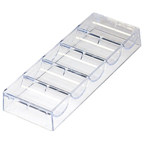 GSE Games & Sports 100 Count Clear Acrylic Chip Trays/100PC Poker Chip Rack Holds 100 Chips (10 Pack) (1-Pack)
