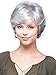 FENCCA Short Curly Wigs for Women Silver Gray Bob Fluffy Hair Wigs Natural Looking Fashion Hair Wigs with Free Wig Cap (G1) FC017