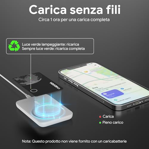 VOCOlinc Air Card Tag Compatible with Android Google Functions Find or iOS Apple Where is App, Rechargeable Wallet Tracker Card Bluetooth Locator for Wallet/Luggage/Backpack Bag, 1 Piece