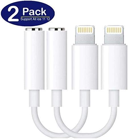 Headphone Adapter 3.5mm Aux Compatible for Phone 8/8Plus PhoneXR Phone X/10 Phone Xs/XSmax, Earphone Audio Connector Jack Accessories, Suppor for iOS 11-12 System - Silver