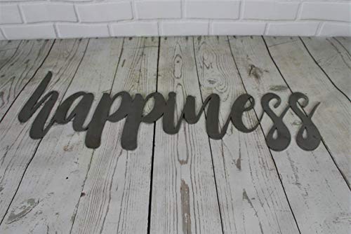 Raw Steel Unpainted Word Art – happiness small size