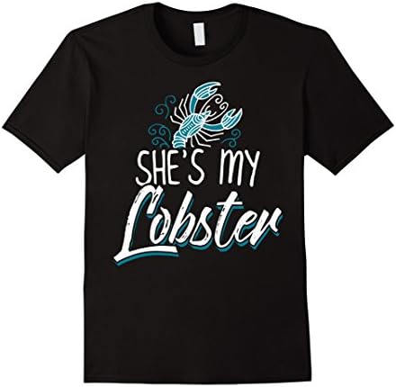 Mens I'm His I'm Hers Shirts - She's My Lobster Medium Black