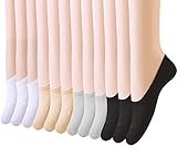 Amandir 12 Pairs Thin Casual No Show Socks, Cotton Socks for Flats, Liner Socks