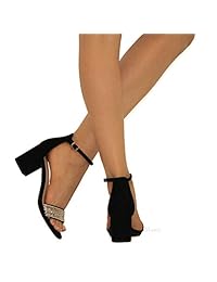 MVE Shoes Sandalias de tacón ancho con hebilla de una sola banda para mujer