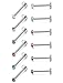Jstyle 12 Pcs a Set 316L Stainless Steel 16G 2-4mm CZ Nose Piercing Labret Monroe Lip Rings Helix Tragus Cartilage Ear Piercings Studs 10mm Bar Length 2mm