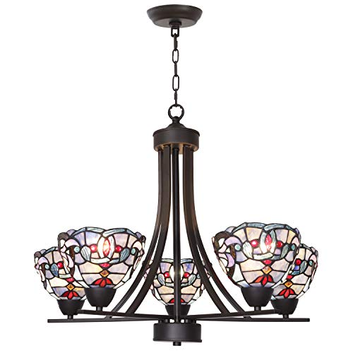 Amazon Com Bonlicht Tiffany Style Stained Glass Chandeliers 5