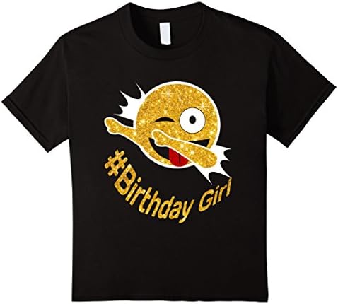 Kids Birthday Girl emoji Dabbing T-shirt 10 Black