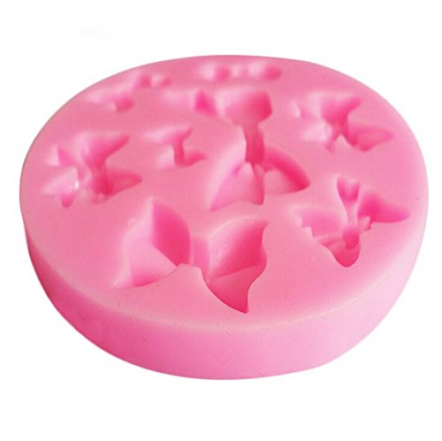Efivs Arts EA89 8 Mini Bows Silicone Mould Fondant Sugar Bow Craft Molds for Valentine's Day gifts,DIY Cake Decorating 3.5"
