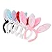 Plush Bunny Ears Headband, Pack of 6 Hairbands in Assorted Colors for Party Decoration Accessories Party Favors ,Cosplay, Birthdays, Halloween, Baby Showers, Everyday Wear,Fits Adults and Children