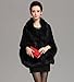 Caracilia Women Bridal Faux Fur Shawl Wraps Cloak Coat Sweater, Black3, One Size