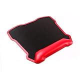 Mouse Pad/Mat, Jelly Comb Large Gaming Mouse Mat Ergonomic Mousepad with Leather Wrist Pad 12’’ X 13’’ Nonskid Base (Red)