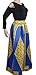 VLUNT Women's African Floral Print A Line Long Skirt Pockets Two Pieces Maxi Dress Yellow