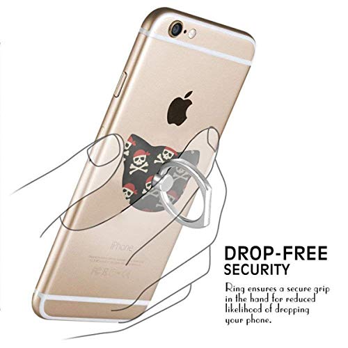 Phone Stand Day of The Dead Skull Pirate Cat Type Ring Phone Holder Adjustable 360° Rotation Finger Grip Holder for IPad Phone X/6/6s/7/8/8 Plus/7, Galaxy S9/S9 Plus/S8/S7 Android Smartphone - Thumbnail 4