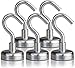 Strong Heavy Duty Magnetic Hooks (5 Pack) - 40lb Magnet Hook Set for Multi-Purpose Hanging, Refrigerator, Cruise Cabins, Key Holder, Indoor/Outdoor Organization - Includes 3M Non-Scratch Stickers