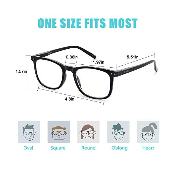 Blue Light Blocking Glasses, 2Pack Cut UV400 Computer Glasses for Anti