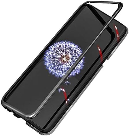 Tomcrazy Magnetic Tempered Glass Case for Huawei P20 Lite / P20 Pro Clear Tempered Glass Adsorption Metal Bumper Back Cover for Huawei P20 / Honor 10 (Clear-Silver, for Huawei P20 Pro)