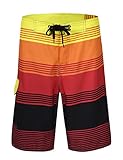 UNITOP Men's Summer Holiday Stripped Quick Dry Board Shorts