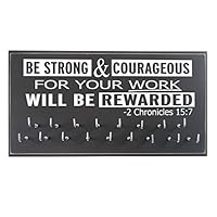 Running On The Wall-Gifts for Runners-Marathon Medal Display-Medal Rack for Running- Awards Hanger - Wall Mounted Holder-BE Strong and Courageous...-2 Chronicles 15:7"