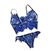 HOT Sale!Canserin Women Sexy Women Lingerie Babydoll Vest Top Bra+Pants Set (L, Blue)