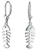 Nautical Vacation Ocean Sea Lever back Drop Dangle Skeleton Fishbone Fish Earrings For Women Teen .925 Sterling Silver