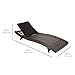Best Choice Products Modern Outdoor Adjustable Wicker Chaise Lounge Chair with 4 Backrest Settings, Folding Legs, and Stackable Curved Design, Brown