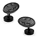 DC Comics Mens Satin Black Oval Batman Logo Cufflinks