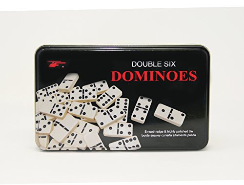 Double 6 Dominoes game by Tangerine - Nice Tin box - Ivory Tiles - instructions - Thumbnail 4