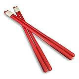 2 Pack of Unbreakable Red Polycarbonate Diabolo Sticks with Preattached String