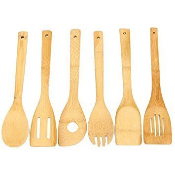 BoxOffice Top Selling Natural Health Bamboo Cooking Utensil Slotted Spoon Spatula Holder Kitchen Tools Wok Shovels Supplies