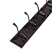 SONGMICS Wall Mounted Coat Rack, with 6 Double Hooks, 16 Inch Hole Spacing, Modern Style, Dark Brown ULHR21BR