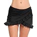 Avidlove Swim Skirt Womens Stylish Overlapping Ruffle Skirts Solid Bikini Bottom Built-in Brief XS-M