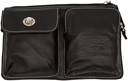 Hybrid Hip Leather Fanny Pack Waist Bag Belt Pouch for Mobile Phone Travel Accessories Wallet Money (Black)