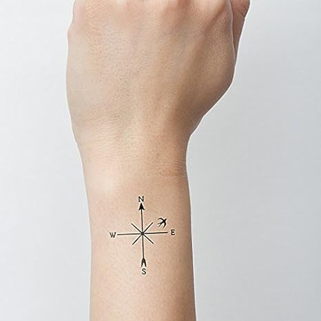 Tattify Nautical Compass Temporary Tattoo North Star Set Of 2 Other Styles Available Fashionable