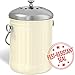 iTouchless EcoWise 1.32 Gallon Compost Bin Container with Dual Deodorizer Filters and Stainless Steel Lid, Countertop Kitchen Trash Can, Odor-Stopping Power, Cream Color fits All Decors