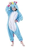 BELIFECOS Childrens Blue Unicorn Costumes Animal Onesies Cosplay Homewear Sleeping Wear Pajamas