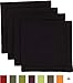 Now Designs Hemstitch Cotton Napkins, Set of Four, Black