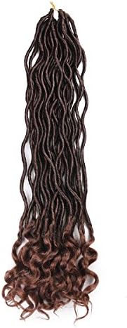HAOFAY Curly Faux Locs Crochet Hair Braids Hair Extensions Goddess Locs Synthetic Braids Hair Extensions Deep Wave (T30)