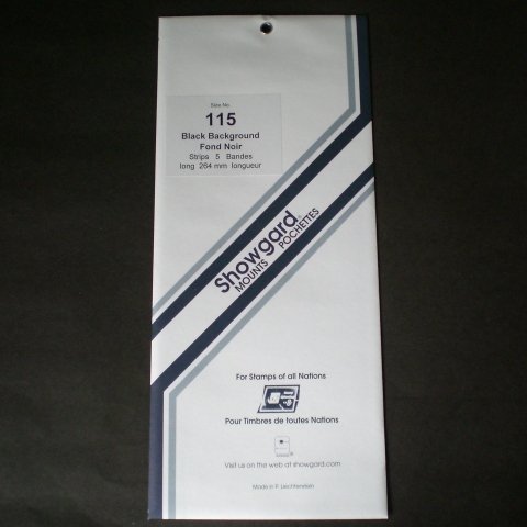 Showgard Strip Style Black Stamp Mounts Size 115