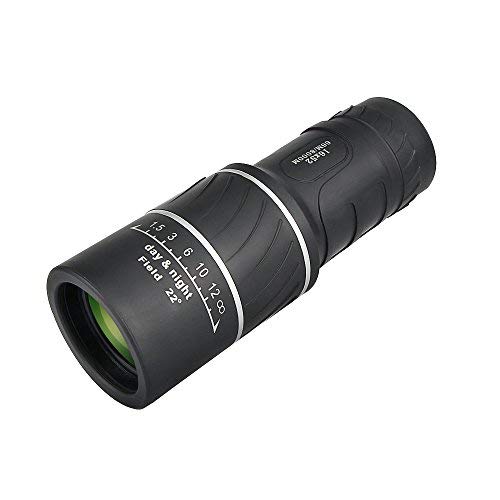 Monoculaire 16x52 Télescope Dual Longue Vue Zoomable Optique Vision Super Claire pour la Chasse à la Faune Camping Observation des Oiseaux Concert, 66m/8000m