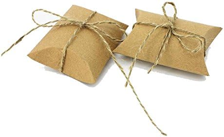 Kraft Pillow Shape Candy Box Wedding Party Favor Box Package with 100pcs