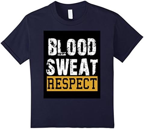 Kids Blood Sweat Respect T-Shirt Gym Essential 4 Navy