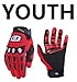 Seibertron Youth Unisex MX ATV MTB Racing Gloves - Full Finger Touchscreen Glove for Bicycle Cycling Mountain Biking Motorcycle and Motocross Red XS