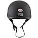 DOT Flat Black Motorcycle Skull Cap Half Helmet - Size : Small