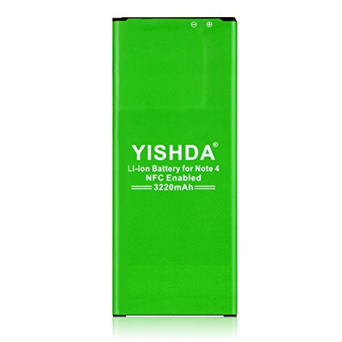YISHDA Note 4 Battery, 3220mAh Li-ion Replacement Samsung Galaxy Note 4 Battery for N910 N910U N910A N910V N910P N910T | Samsung Note 4 Battery NFC Capable [18 Month Warranty]