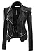 Women Stylish Ladies Women's Will Faux Leather Power Shoulder Coat Jacket